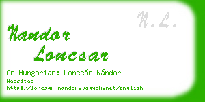 nandor loncsar business card